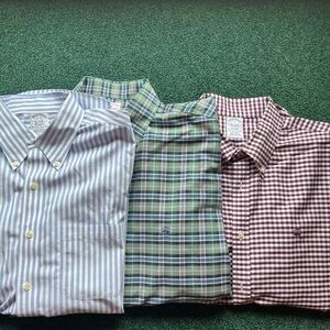 Brooks Brothers Blue and Green Dress Shirts Classic Style